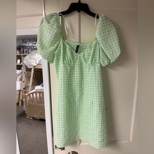 H&M Green Gingham Dress
